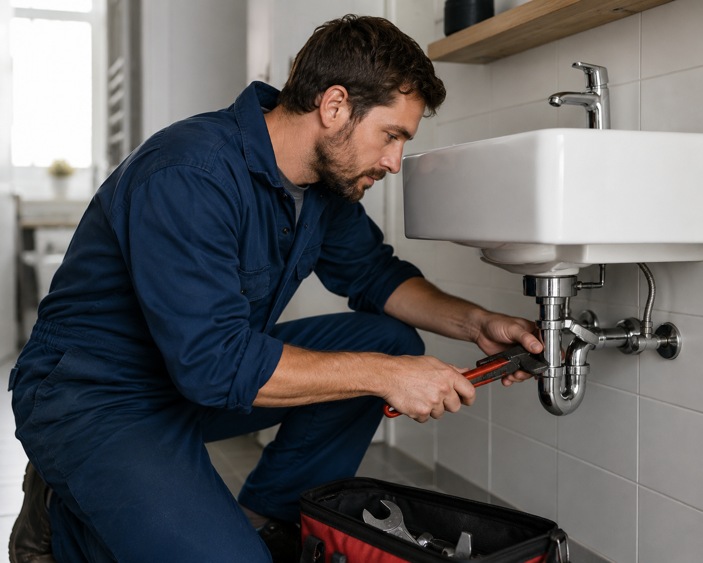 Sanitärinstallateur beim Kunden